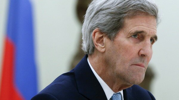 U.S. Secretary of State John Kerry attends a meeting with Russian President Vladimir Putin at the Kremlin in Moscow, Russia December 15, 2015. Kerry said he wanted to use a visit to Moscow on Tuesday to make "real progress" in narrowing differences with Russian leader Vladimir Putin over how to end the conflict in Syria. REUTERS/Sergei Karpukhin