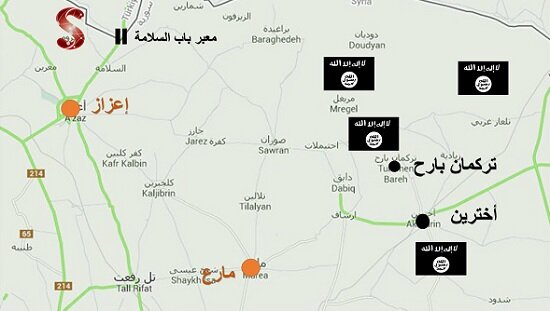 مناطق سيطرة تنظيم "داعش" بريف حلب الشمالي