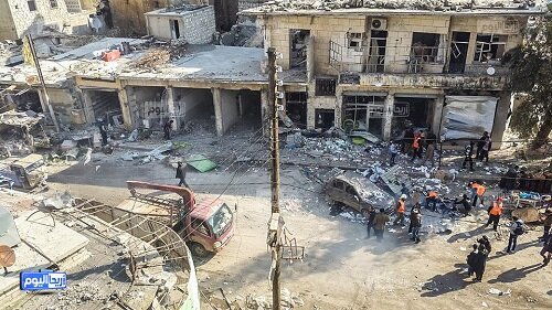 عشرات الضحايا في قصف الطيران الحربي سوق شعبي في مدينة أريحا في ريف إدلب