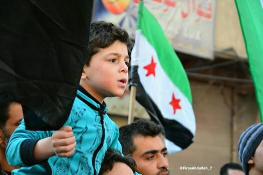 من المظاهرات في مدينة دوما في الغوطة الشرقية